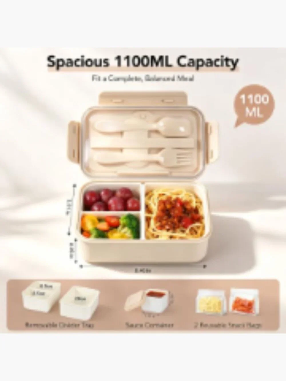 Bento Lunch Box Set with Insulated Bag, Utensils, BPA-Free, Microwave &